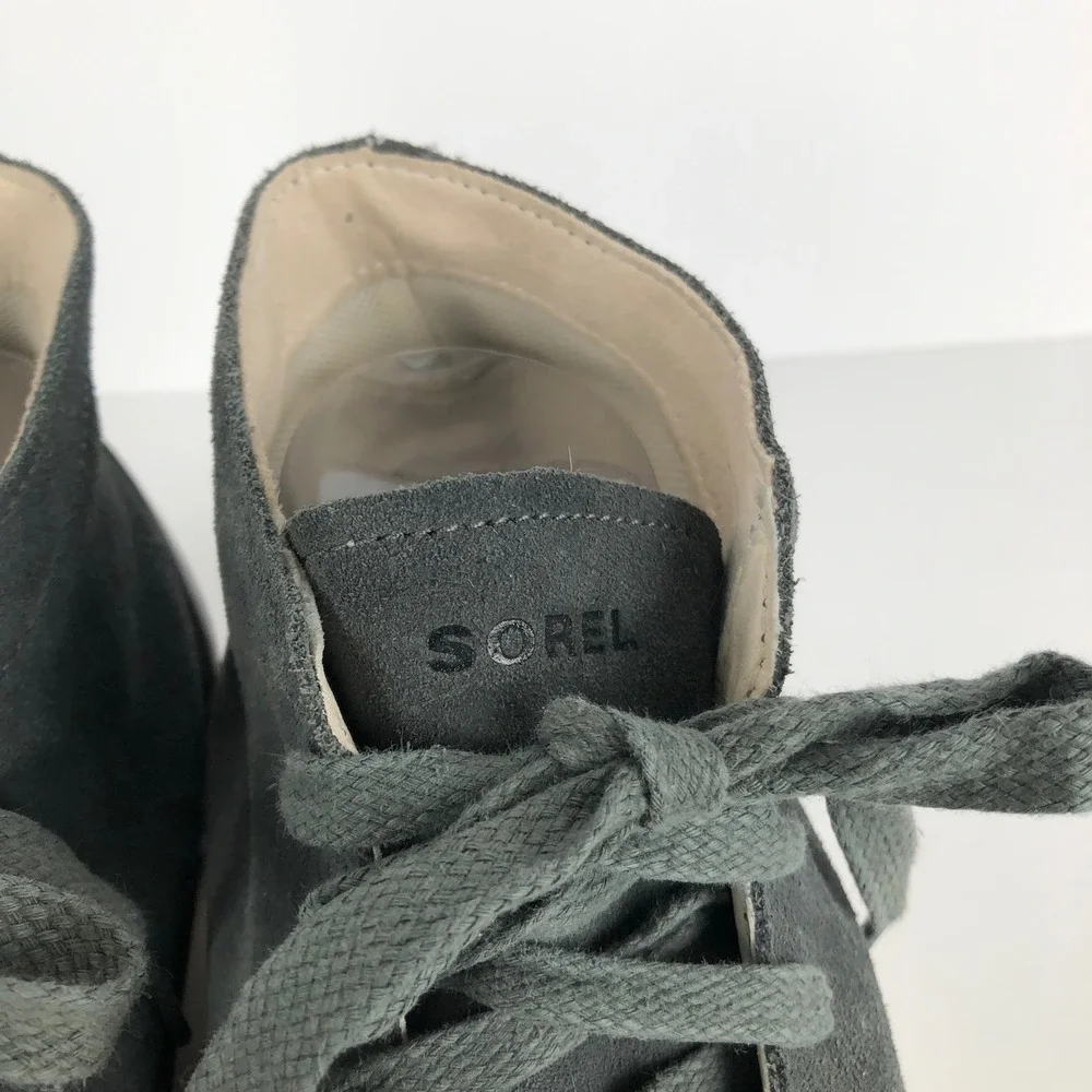 SOREL Caribou Mid Waterproof Suede Sneakers Men's Sz 9 42 Gray‎ NM4502-028 Shoes